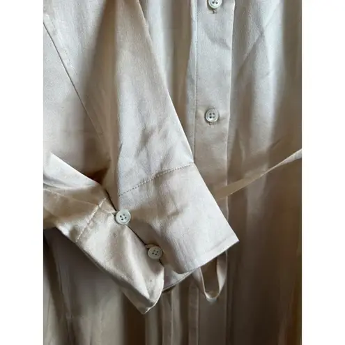 MM.LaFleur The Pepper Dress Minimalist Old Money Washable Silk Charmeuse Dune M