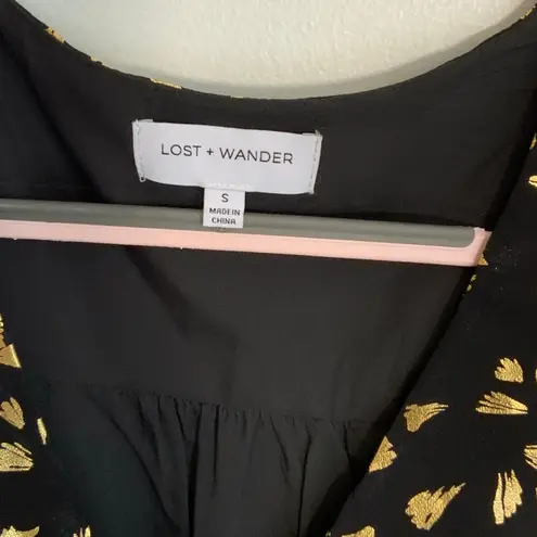Lost + Wander All Glitters Mini Dress Size small Black