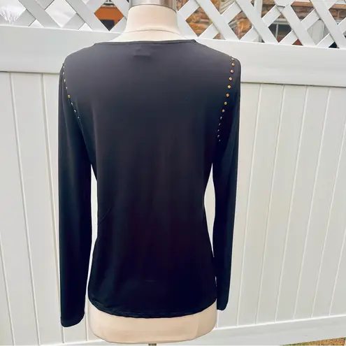 Carmen Marc Valvo Black Top with Gold Studs