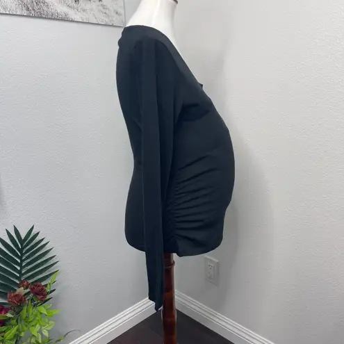 Isabel Maternity Long Sleeve Scoop Neck T Shirt Black XS