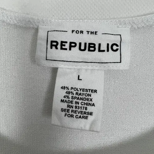 FOR THE REPUBLIC White Scoop Neck Tank Top