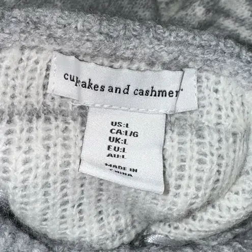 Cupcakes & Cashmere Snowflakes Nordic Turtleneck Gray Oversize Sweater Sz L NEW Size L