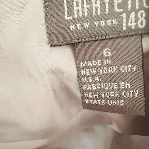 Lafayette 148 New York Maxi Skirt Size 6 Grey Wool Pencil Slit Laser Cut Career Gray