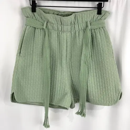 Samsoe Samsoe New Quilted Paperbag Waist Ember Shorts Vineyard Green