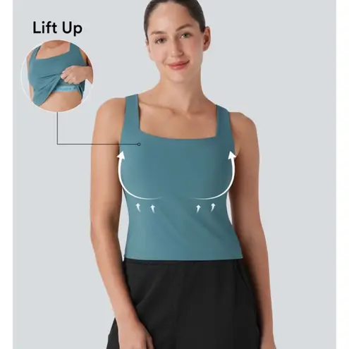 Halara NWT softlyzero square neck lift up cool touch yoga tank size S. UPF50