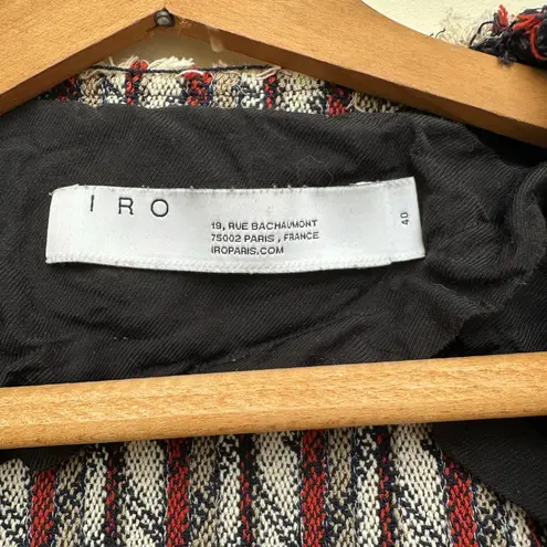 IRO Paris Inland Tweed Stripe Frayed Cotton Jacket Size 40