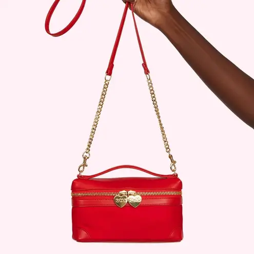 Stoney Clover Lane NWT Red Top Handle Crossbody Bag in Tomato Red Gold Accents