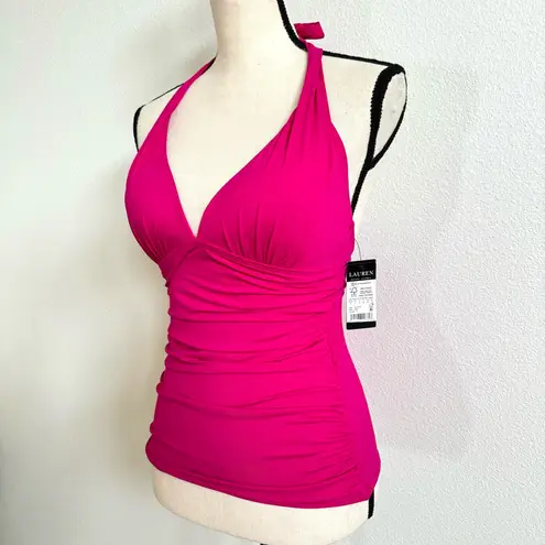 Ralph Lauren Lauren  Orchid Pink Halter Ruched Tankini Top Women's 4 NWOT