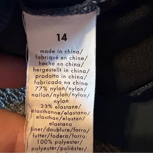 Calvin Klein  Blue Gray Swimsuit‎ Sz 14 Tummy Coverage Minimalist Flattering Swim thumbnail 5