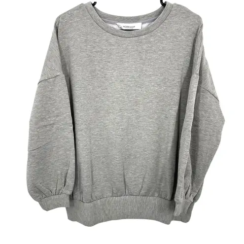 Workshop Republic Clothing Grey Crew Neck Long Sleeve Sweatshirt Size S Lounge