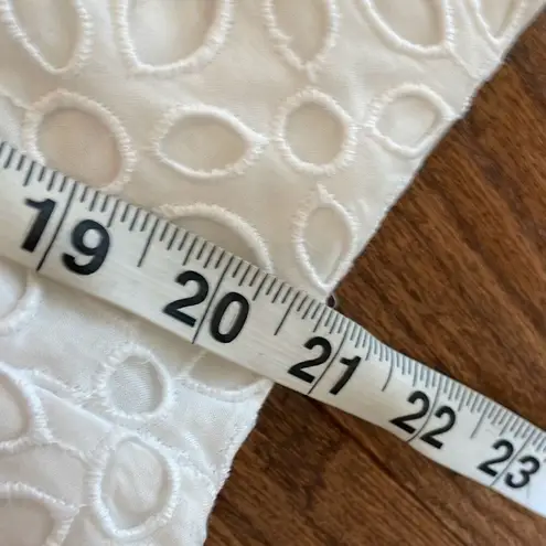 J.Crew White Eyelet wide leg tie waist pant 2