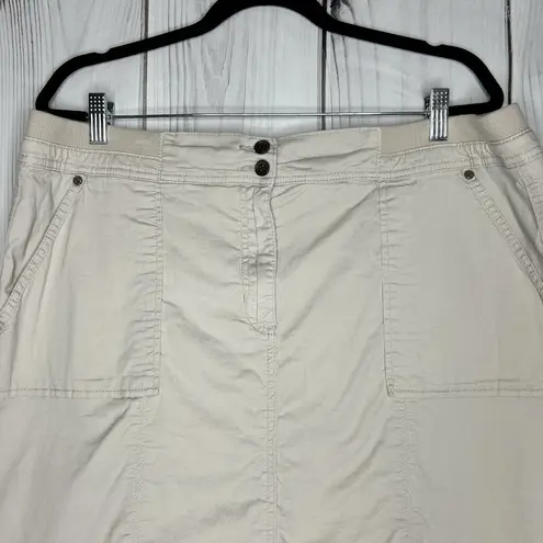 Karen Scott Skort Womens Plus Sz 18W Khaki Double Button Elastic Waist