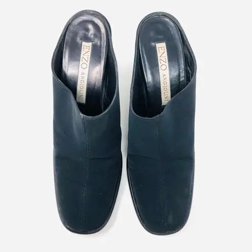 Enzo Angiolini ENZO black fabric on trend mules, size 9