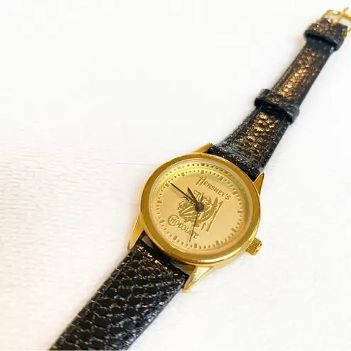 RARE Vintage Hersheys Chocolate Gold Leather Watch