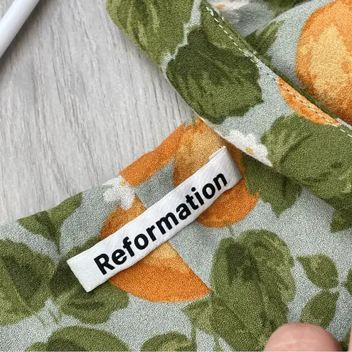 Reformation  Fruit Dress marlowe oranges print womens Green small date night chic