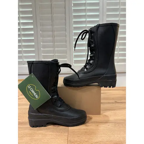 Le Chameau Bottine Saiga Womens Boots Black Rubber Size 7 US 5 UK NIB Waterproof