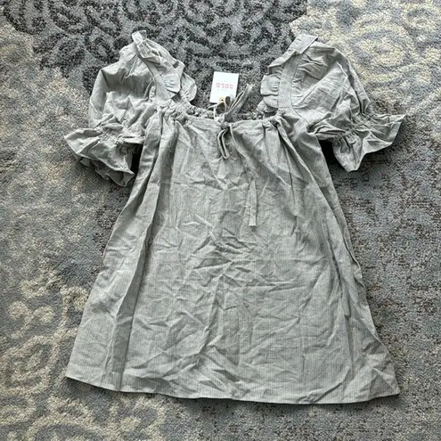 Stone Cold Fox Baby Dress Striped Gray 1