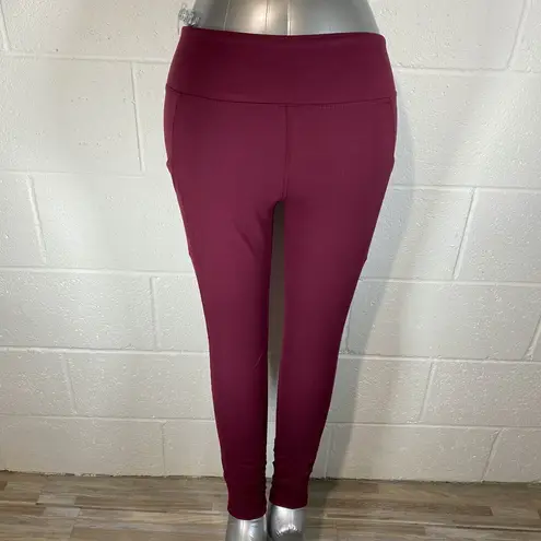Rae Mode Full Length Burgundy Butter Leggings Side Pockets Large Purple