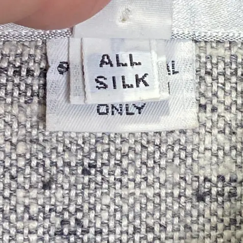 Mark Heister Silk Jacket XS Ruffled Trim Couture Evening Artwear Gray