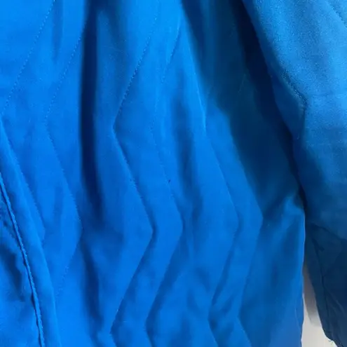 Vintage quilted open front jacket coat blue zig zag print retro 90s y2k kidcore Size 16