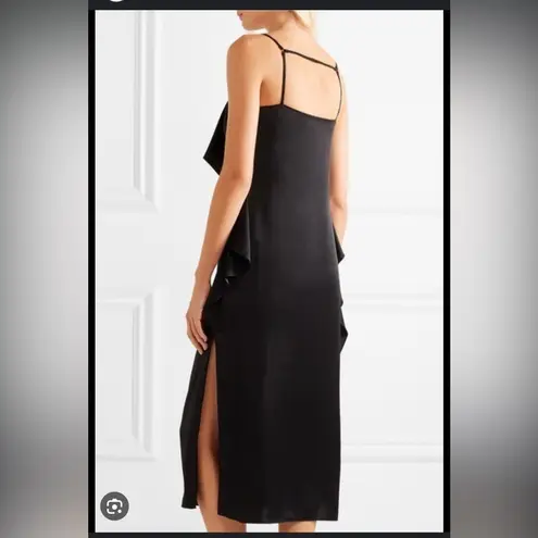 Elizabeth and James Marlee Black Satin Sleeveless Pullover Midi Dress NEW