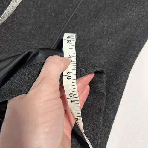 Donnybrook Coat Womens Large Wool Blend Hooded Velvet Trim Button Front Long Gray