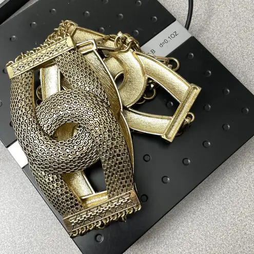 Chico's  Gold Mesh Chain Link Belt Womens Interlocking 42" Length