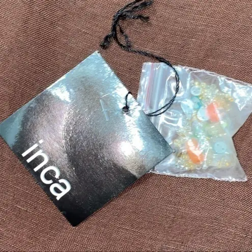 Inca Size L Brown w/ Rhinestone Embellishment Details Long Sleeve Swim Cover Up Size L