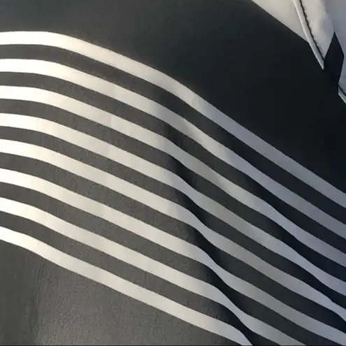 American Dream Sheer Tank Top Black and White Striped Size Small Double Strap