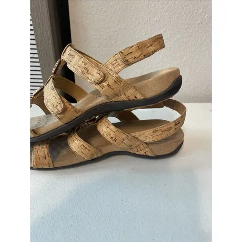 Vionic Women Sz 11 Amber Adjustable Sandal Ortho Arch Support Gold Cork Comfort