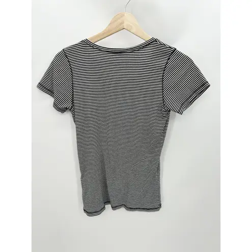 OPUS Black White Somira Stripe Short Sleeve Tee Shirt Women's Size 40