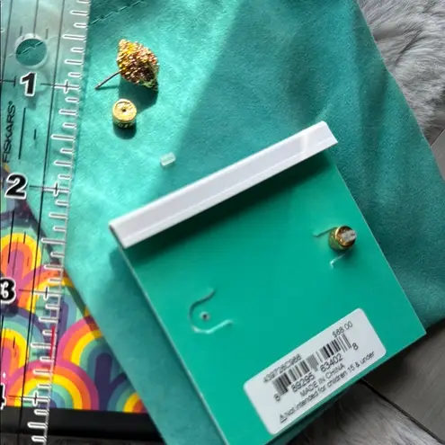 Kurt Geiger Gold Textured Stud Earrings