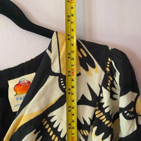 Farm Rio Anthropologie Black White Toucan Short Sleeve Jumpsuit One Piece XS