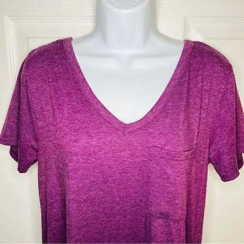 Yelete Criss Cross Back TShirt Dress Swing Athletic VNeck Purple S