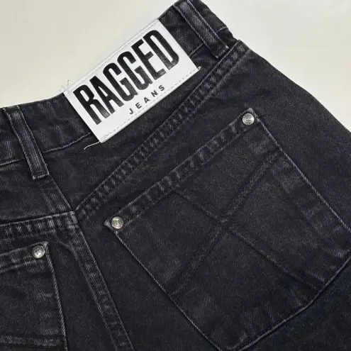 Ragged Priest Jeans Black Denim Wide Leg Panel Y2K Grunge Baggy Pants Womens 24