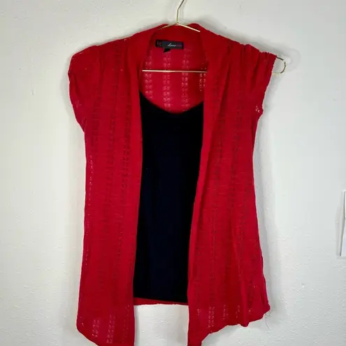 Heart soul Red & Black Tank Top with Light Over Sweater