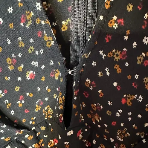 Faithfull the Brand Alena La Contrie Black Floral Wide Leg Crop Jumpsuit 2 XS