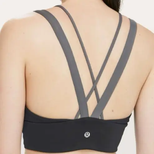 Lululemon Pushing Limits Bra in Black/Titanium Size 8