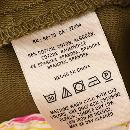 Cartonnier Anthropologie Trouser Ankle Pants Women's 6 Green Cutout Hem Stretch