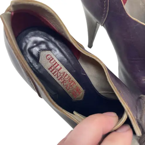 Guillaume Hinfray purple plum ankle heel booties sz 36 US 6