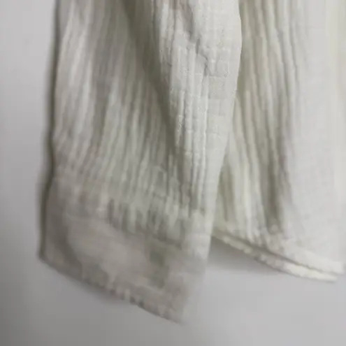 Alice Walk Gauze Popover 100% Cotton White Blouse Size Small