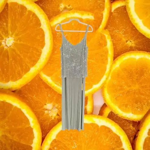 Alex Evenings 2 Piece Sea Foam Green Dress with Floral Top and Jacket‎ Size 14