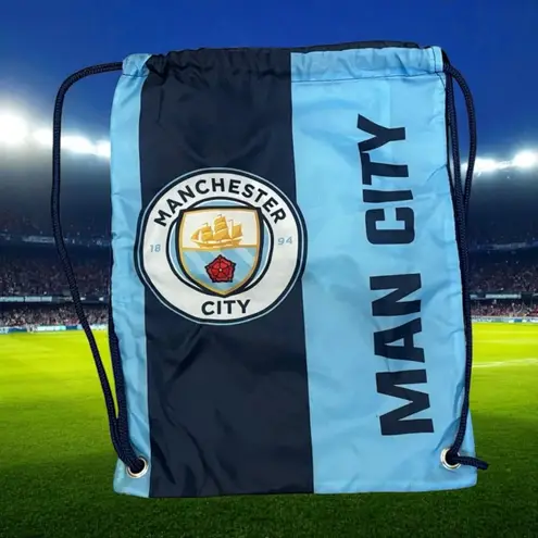 Manchester City 13x17" Drawstring Cinch Gym Bag Backpack Football Club Logo Blue