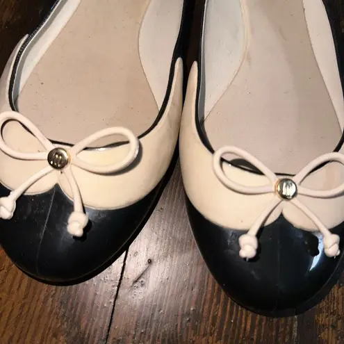 Melissa nude & black jelly rubber size 7 Divine ballet flats