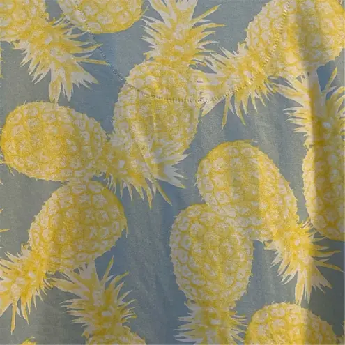 Echo Women's Short Sleeve Pajama Top Blue Pineapple Print Size S
