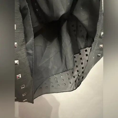 Susana Monaco One Shoulder Mini Dress Black Silver Studs Modern Glam (SEE NOTES)