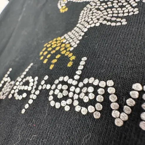 Harley Davidson Women’s Studded Silver Eagle Short Sleeve Small Shirt Cropped Black