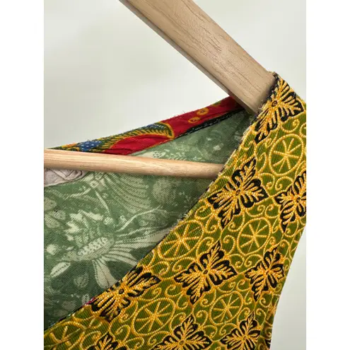 Ok Mike Womens Midi Dress Size OS Patchwork Boho Pockets Gypsy Hippie