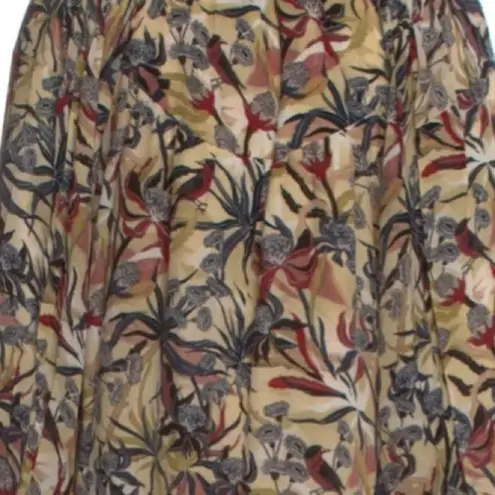 Chufy Red and Pink Mock Neck Bishop Sleeve Dress size M Size M