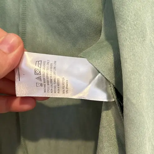 NWT Colleen Lopez Faux Suede Fringe Lightweight Jacket Sage Green Sz S